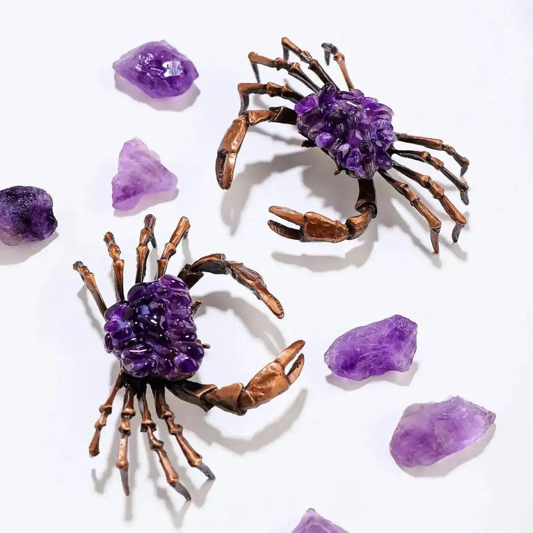 Amethyst Crystal Crab Sculpture