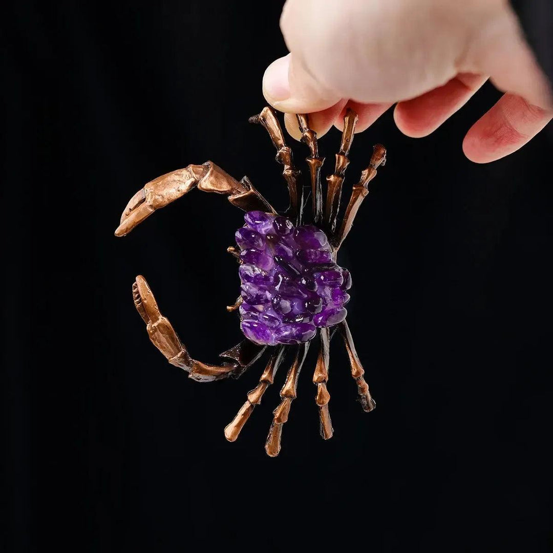 Amethyst Crystal Crab Sculpture