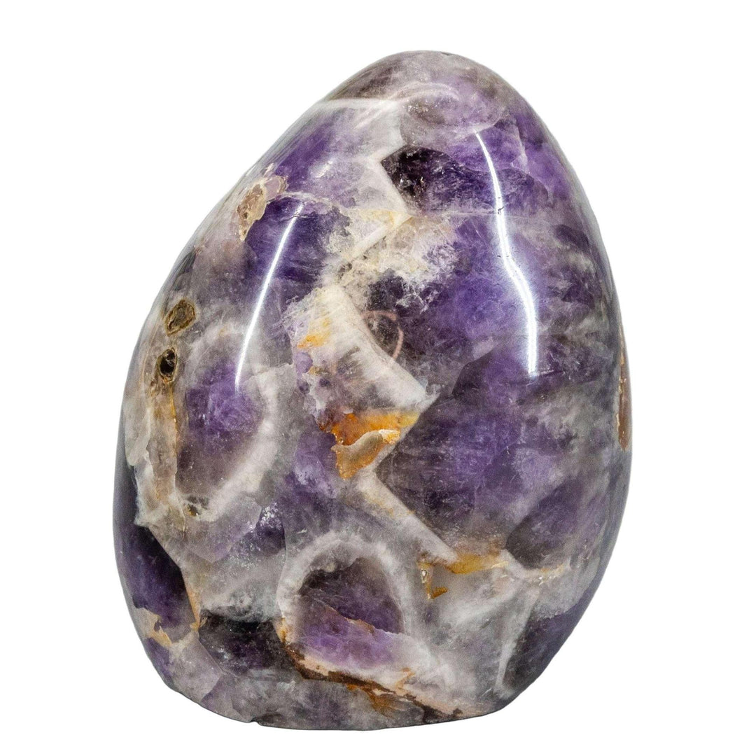 Stunning Amethyst Freeform, a polished purple crystal with natural contours and exceptional depth of color.