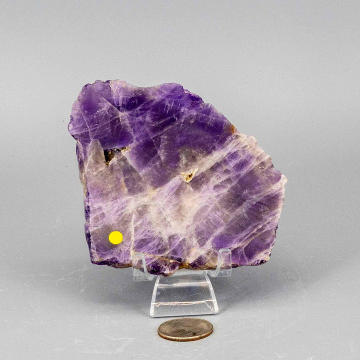Polished Amethyst Slice, revealing deep violet to lavender crystalline structure with natural edges.