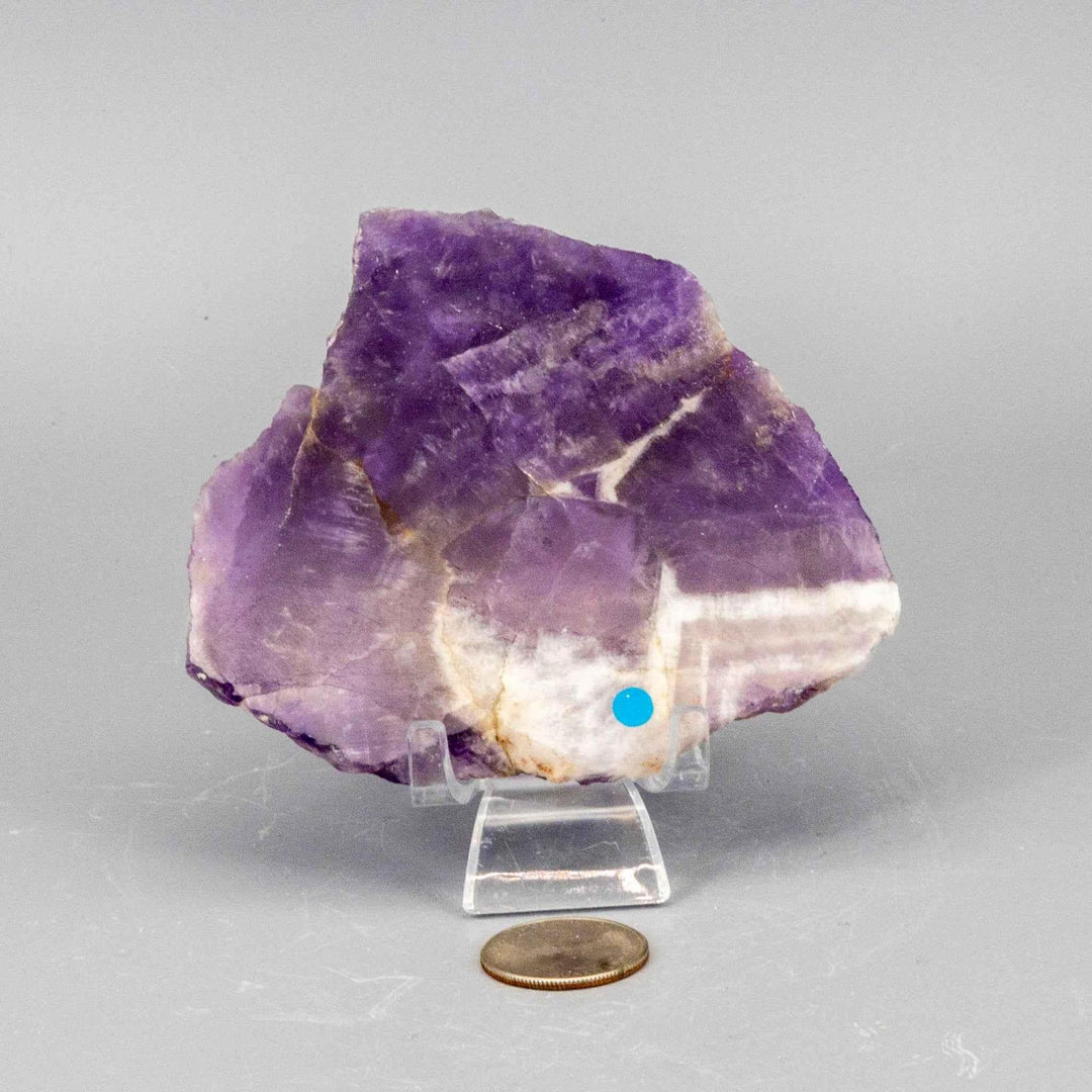 Polished Amethyst Slice, revealing deep violet to lavender crystalline structure with natural edges.