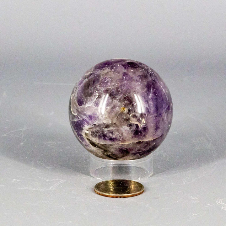 Stunning Amethyst Sphere, 45-72mm, deep purple to pale lavender, polished for calm, clarity, and protection.