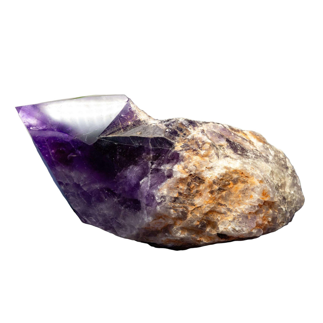Deep purple Amethyst "Tooth" Point crystal with natural color zoning, tapering to a distinct point.