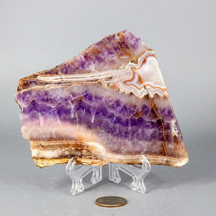 Amethyst "Laced" Agate Crystal Slabs-Slabs-Crystal Destiny-Amethyst Agate-282g - 6.00"L x 4.00"W-Crystal Destiny