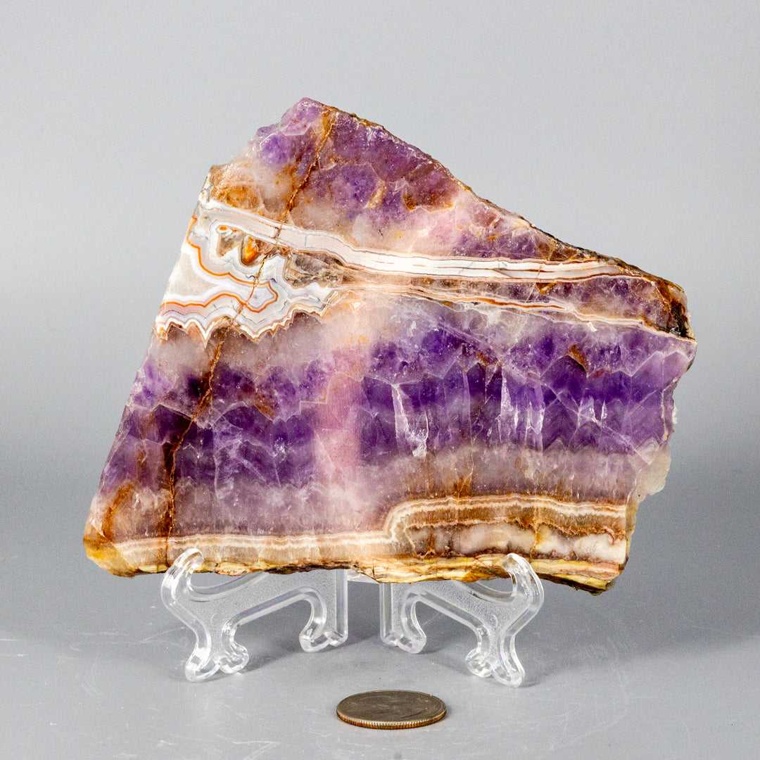 Amethyst "Laced" Agate Crystal Slabs-Slabs-Crystal Destiny-Amethyst Agate-254g - 6.00"L x 4.25"W-Crystal Destiny