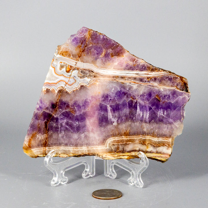 Amethyst "Laced" Agate Crystal Slabs-Slabs-Crystal Destiny-Amethyst Agate-254g - 6.00"L x 4.25"W-Crystal Destiny