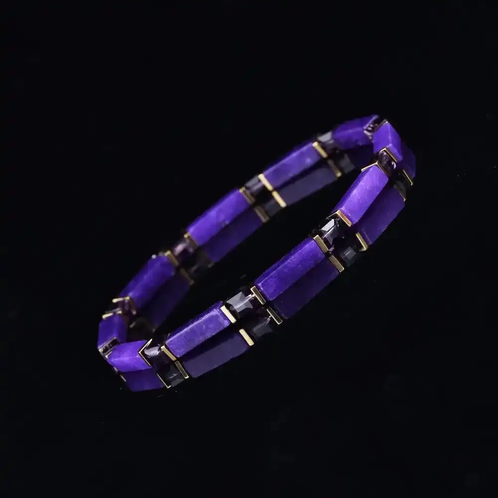 Amethyst Rectangular Bead Bracelet