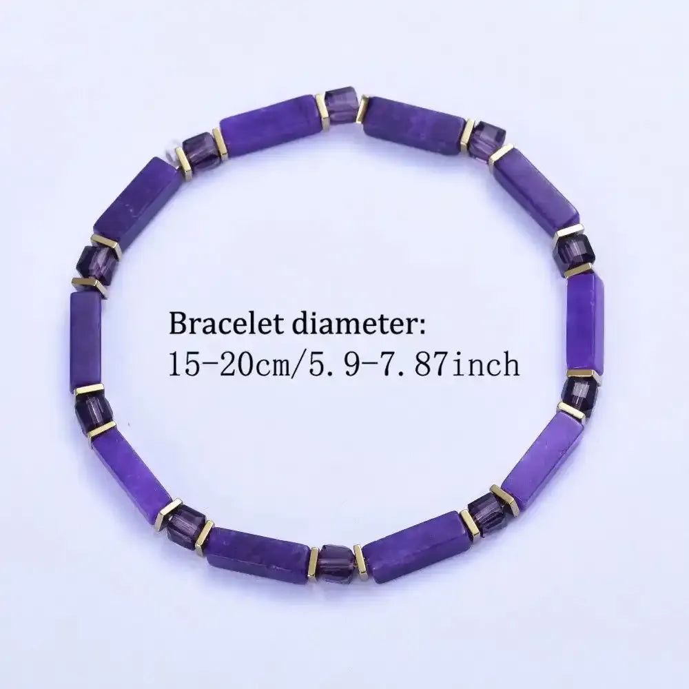 Amethyst Rectangular Bead Bracelet