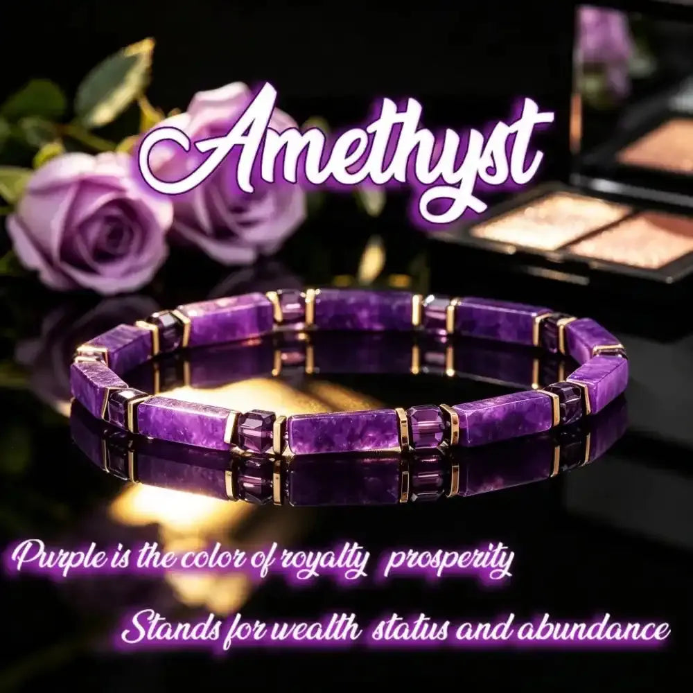 Amethyst Rectangular Bead Bracelet
