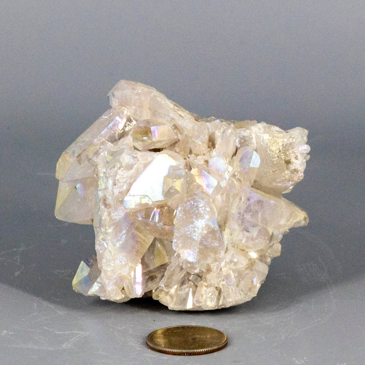 Angel Aura Quartz Point Cluster-Raw-Crystal Destiny-Angel Aura Quartz-338g - 3.00"W x 3.00"D x 3.00"H-Crystal Destiny