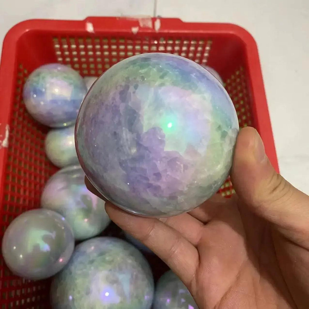 Angel Aura Quartz Sphere 60-80mm Iridescent Crystal