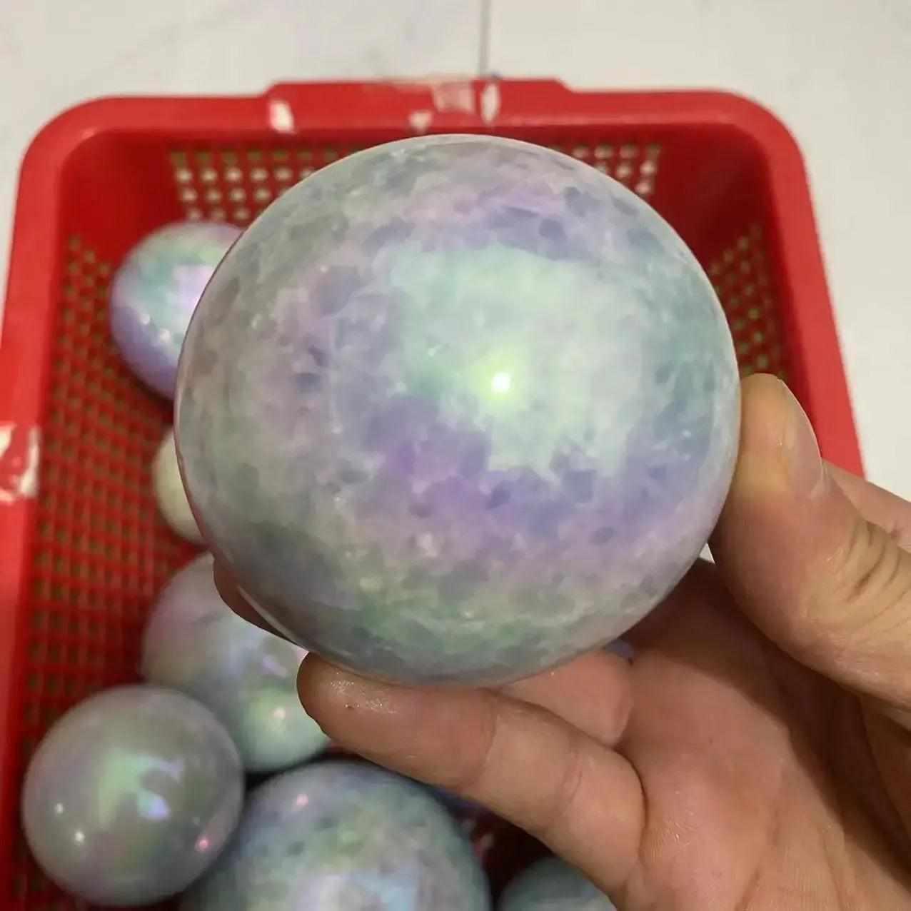 Angel Aura Quartz Sphere | Iridescent Crystal Ball – Crystal Destiny
