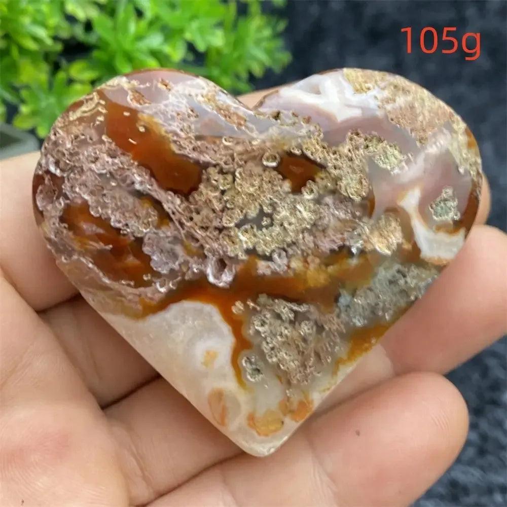 Aquatic Agate Geode Heart: Stunning natural crystal heart with sparkling druzy cavity, promoting emotional balance.
