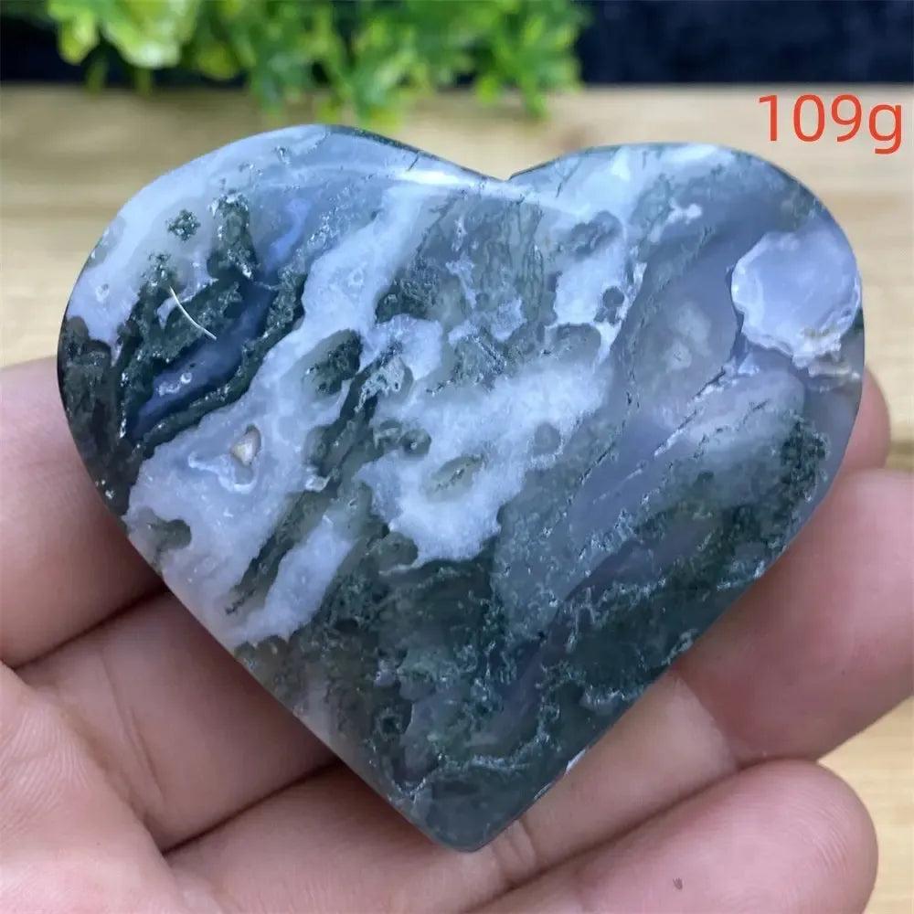 Aquatic Agate Geode Heart: Soothing blue and white crystal heart with sparkling druzy, promoting emotional balance.