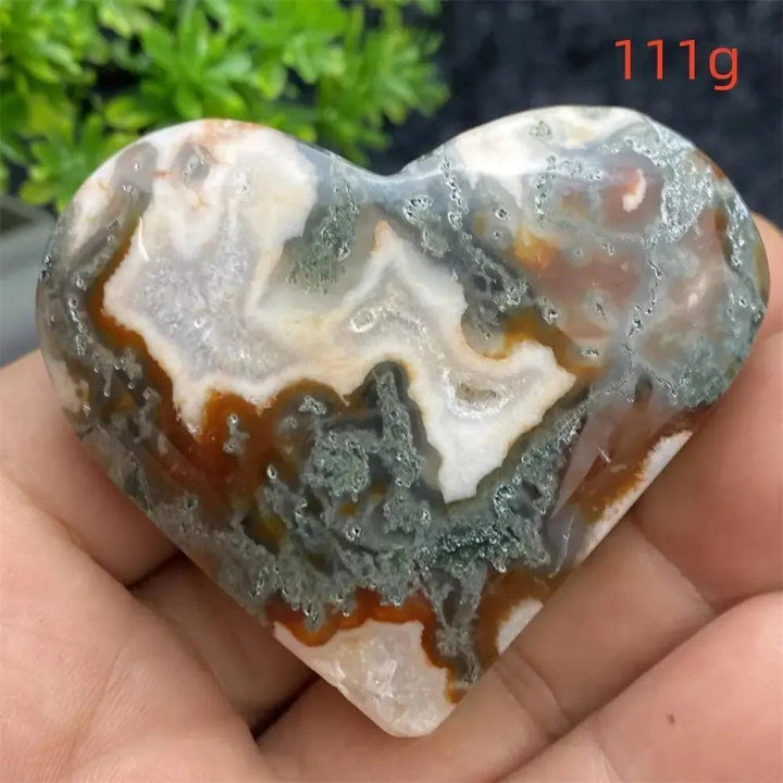 Aquatic Agate Geode Heart: soothing blue, white, and earthy tones with sparkling druzy for emotional balance.