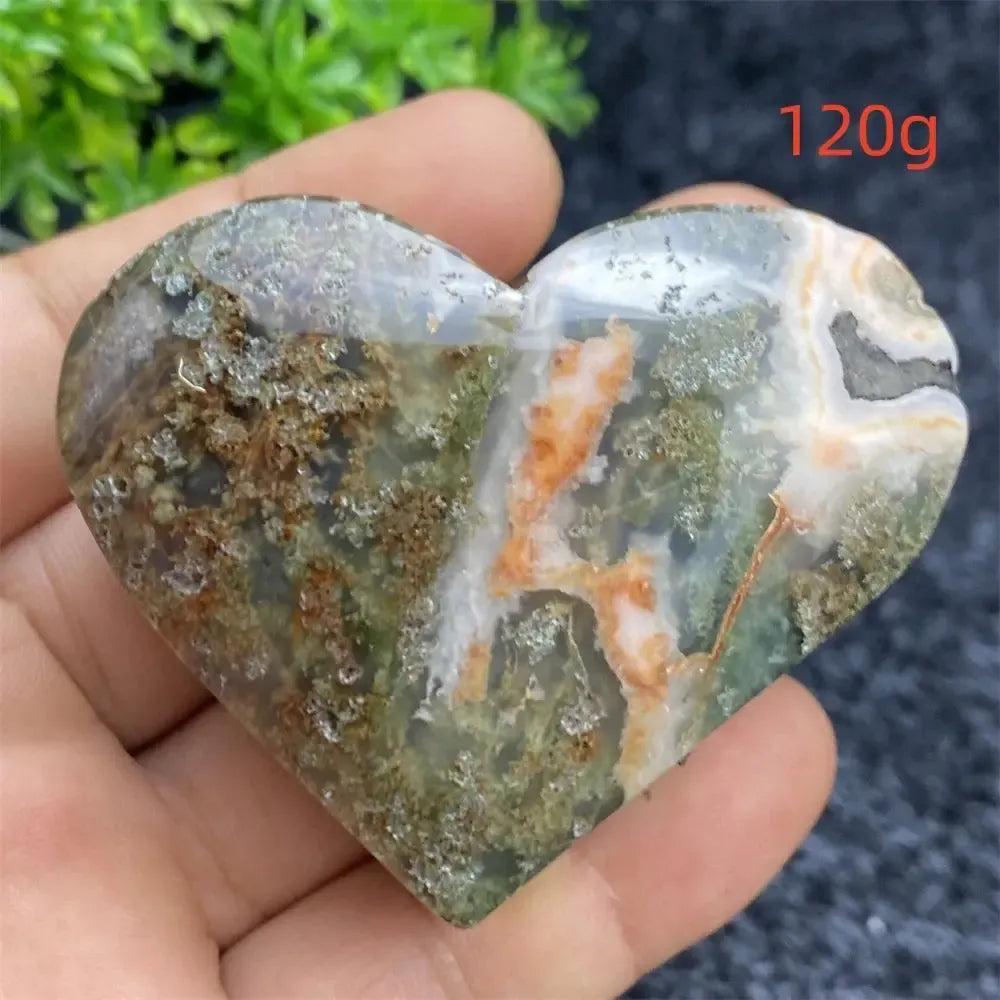Aquatic Agate Geode Heart: Soothing blue, white, and green crystal heart with sparkling druzy cavity, promoting emotional balance.
