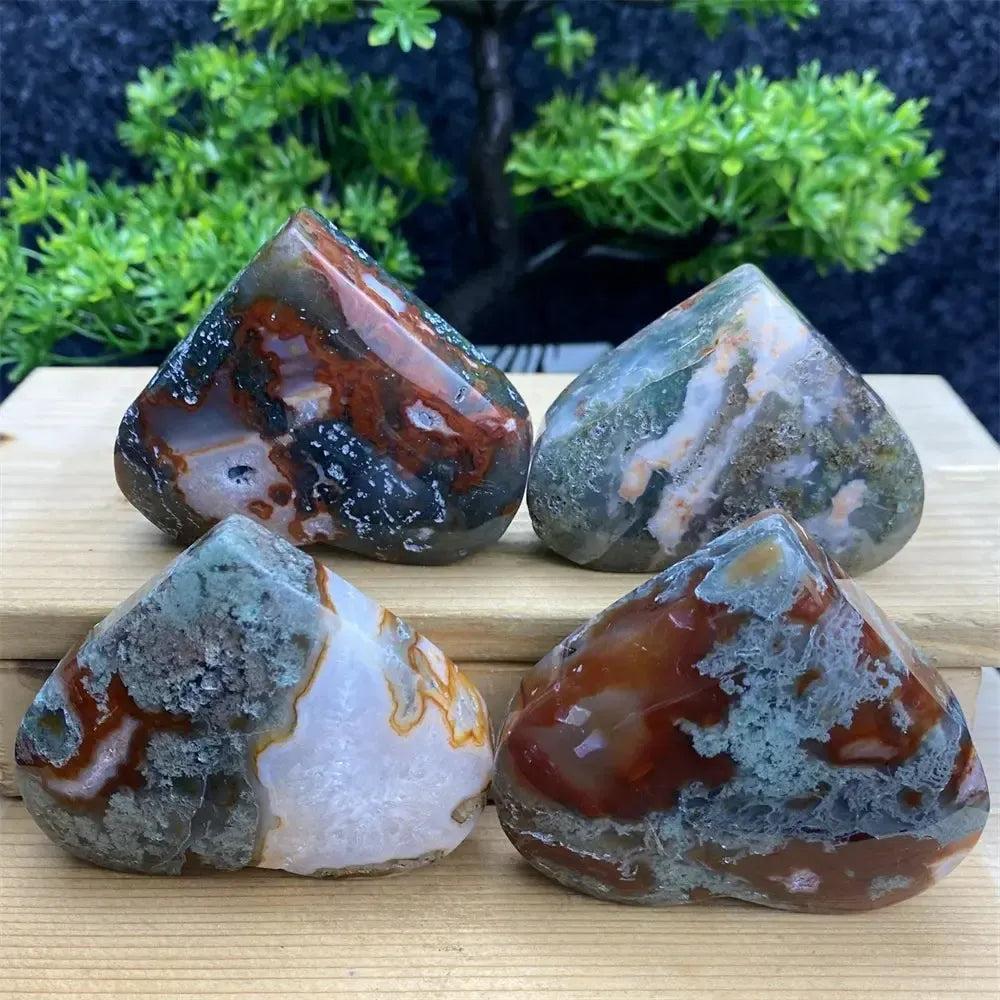 Aquatic Agate Geode Heart: Soothing blue and white crystal with sparkling druzy cavity for emotional balance.