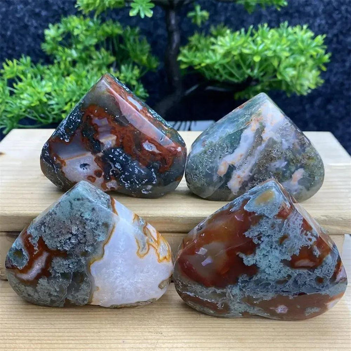 Aquatic Agate Geode Heart: Soothing blue and white crystal with sparkling druzy cavity for emotional balance.