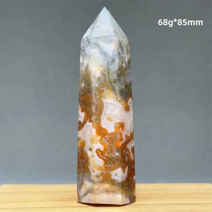 Aquatic Moss Obelisk Natural Mineral Quartz Home Feng Shui Office Decor Spiritual Healing Witchcraft Meditation