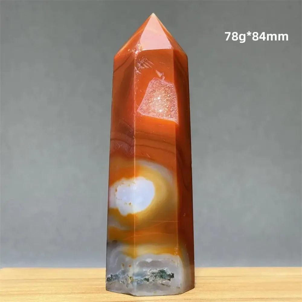 Aquatic Moss Obelisk Natural Mineral Quartz Home Feng Shui Office Decor Spiritual Healing Witchcraft Meditation
