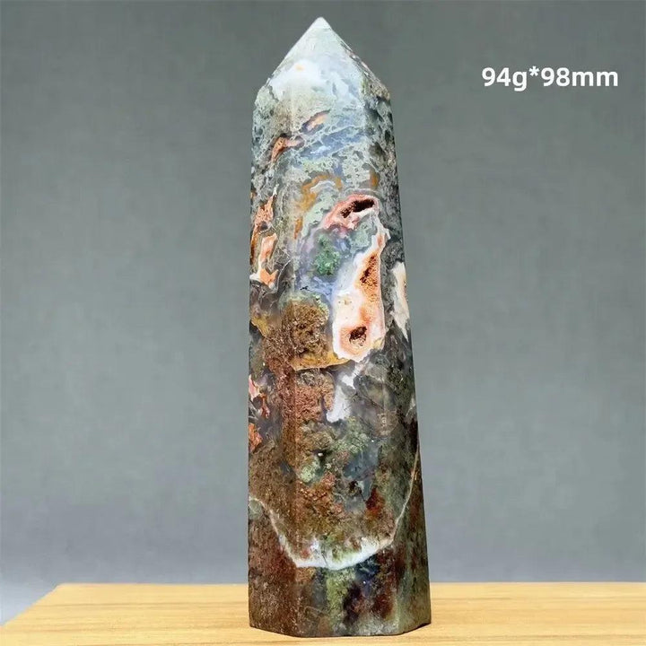 Aquatic Moss Obelisk Natural Mineral Quartz Home Feng Shui Office Decor Spiritual Healing Witchcraft Meditation