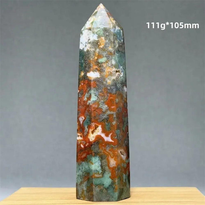Aquatic Moss Obelisk Natural Mineral Quartz Home Feng Shui Office Decor Spiritual Healing Witchcraft Meditation