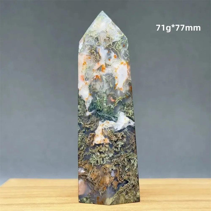 Aquatic Moss Obelisk Natural Mineral Quartz Home Feng Shui Office Decor Spiritual Healing Witchcraft Meditation
