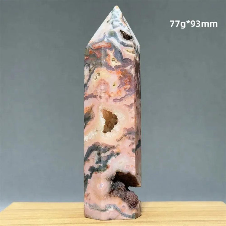 Aquatic Moss Obelisk Natural Mineral Quartz Home Feng Shui Office Decor Spiritual Healing Witchcraft Meditation