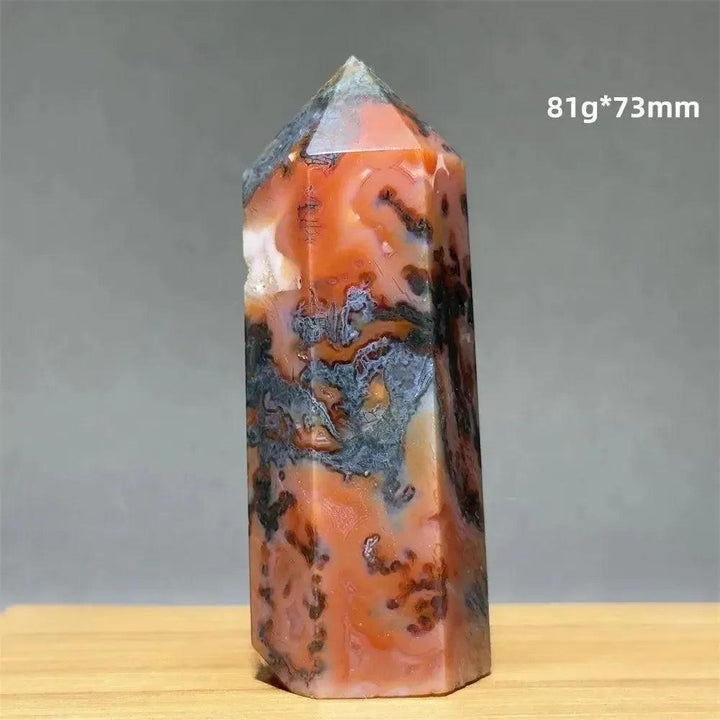 Aquatic Moss Obelisk Natural Mineral Quartz Home Feng Shui Office Decor Spiritual Healing Witchcraft Meditation