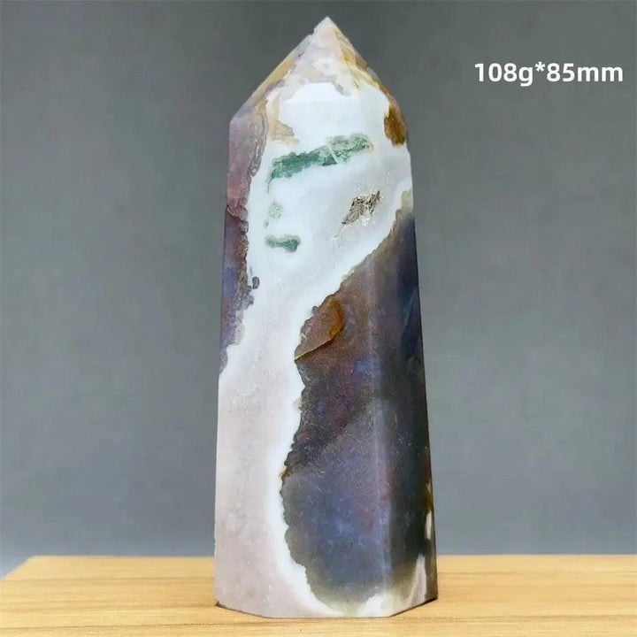Aquatic Moss Obelisk Natural Mineral Quartz Home Feng Shui Office Decor Spiritual Healing Witchcraft Meditation