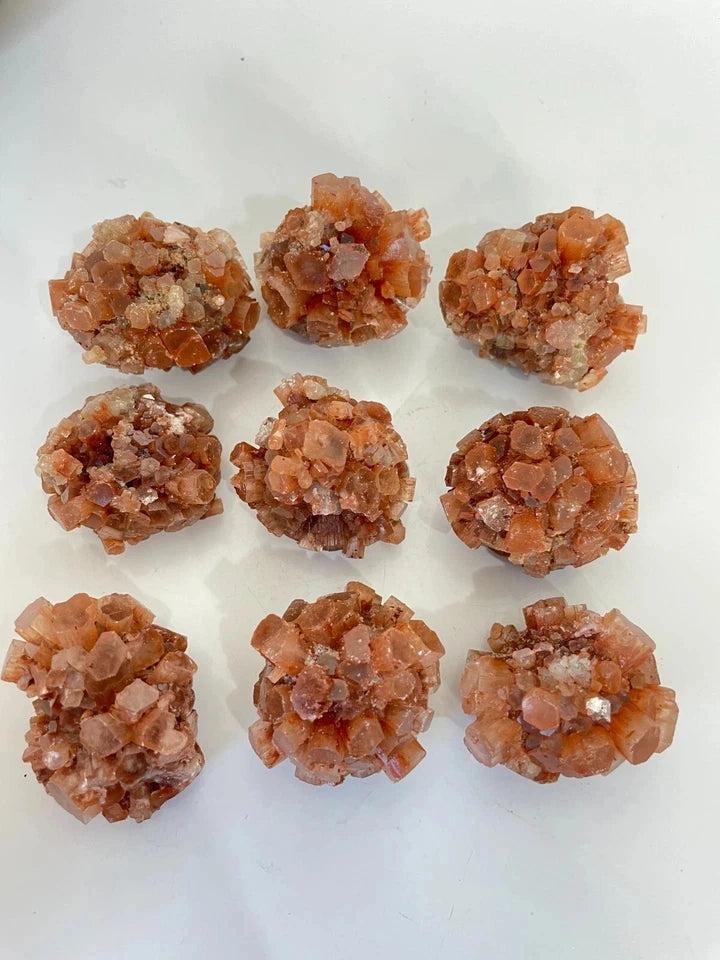 Aragonite Natural "Sputnik" Crystal Clusters from Morocco, showcasing warm, earthy, branching formations for grounding energy.