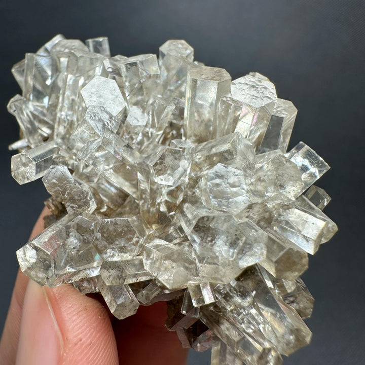 Natural clear aurora columnar calcite cluster crystal flower specimen for healing and home decor.