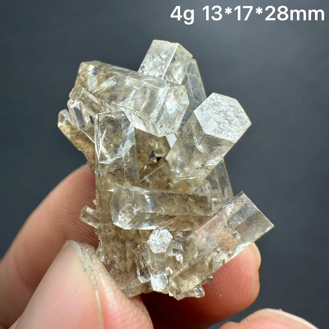 Natural clear aurora columnar calcite cluster crystal flower specimen for healing home decor.