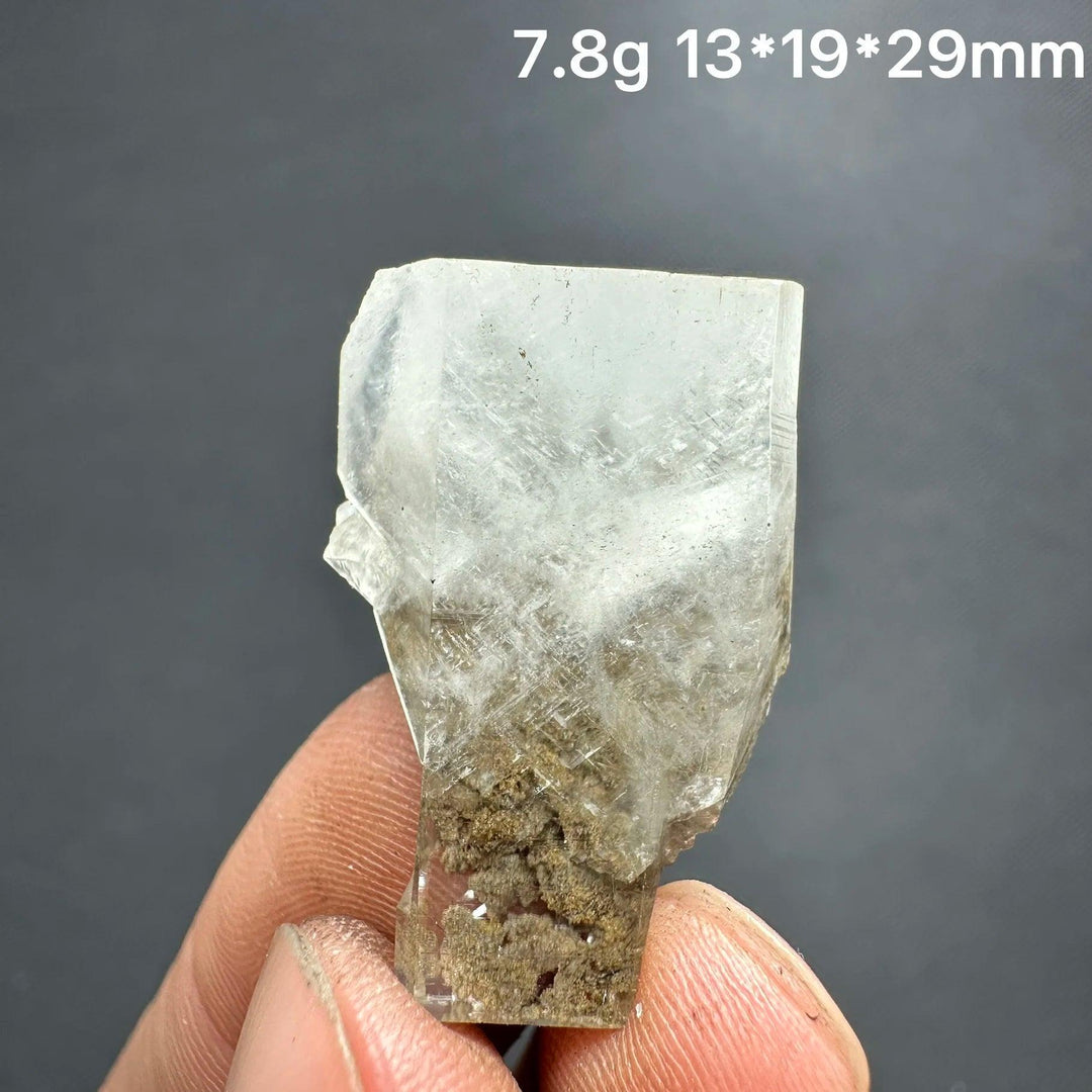 Natural clear aurora columnar calcite cluster healing stone specimen.