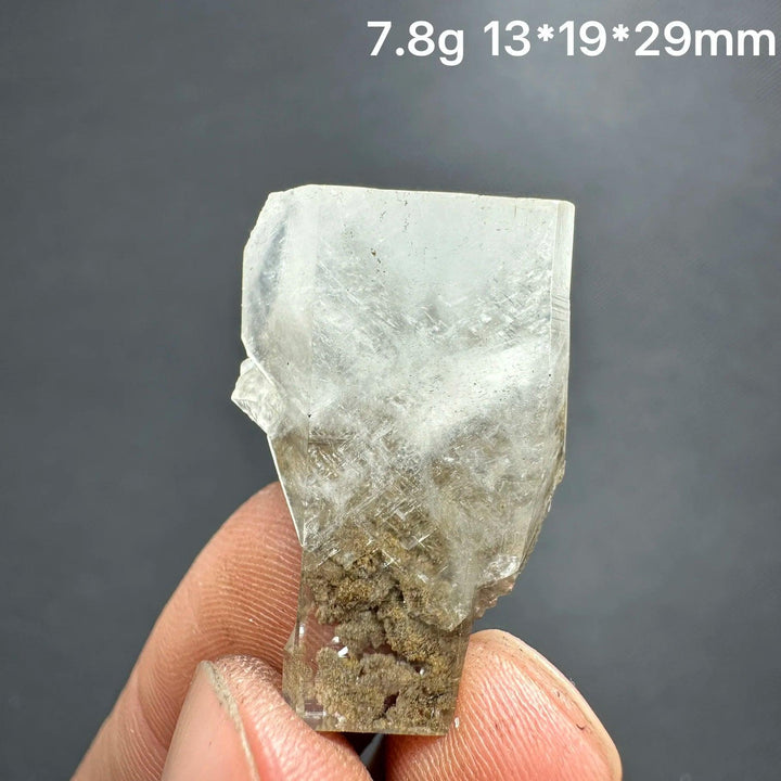 Natural clear aurora columnar calcite cluster healing stone specimen.