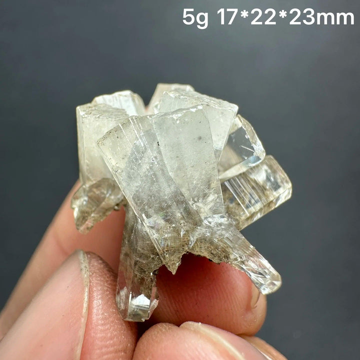Natural clear aurora columnar calcite cluster flower healing stone specimen.