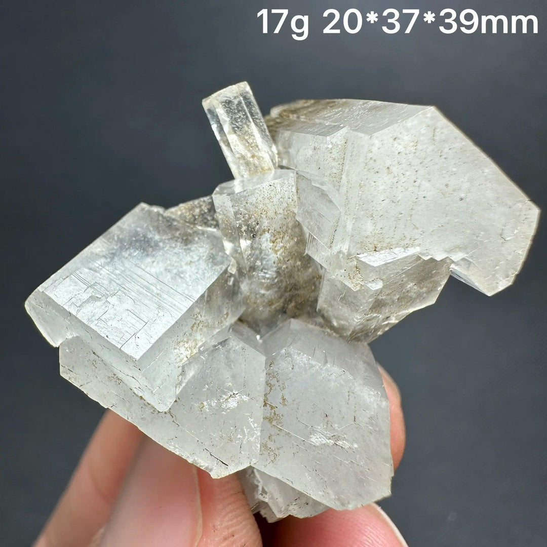 Natural clear aurora columnar calcite cluster crystal flower specimen for healing and home decor.