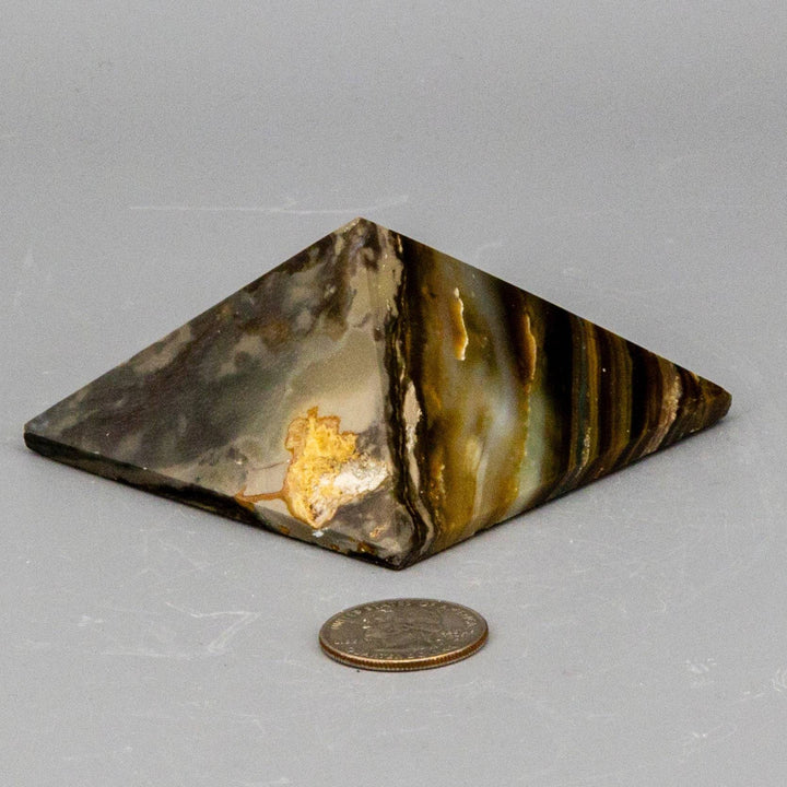 Banded Agate Pyramid-Pyramids-Crystal Destiny-Agate-248g - 3.00"L x 3.00"W-Crystal Destiny