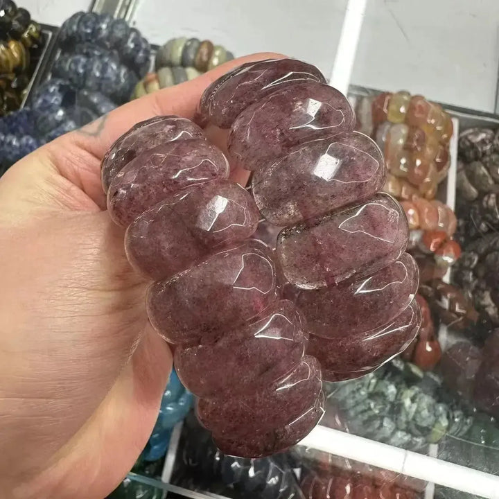 Big Cuff Bangle Crystal Bead Bracelets-Bracelets-Ali-Amazonite-19cm-Crystal Destiny