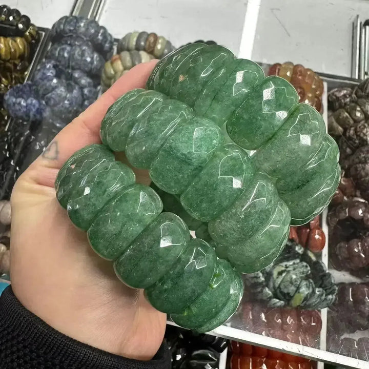 Big Cuff Bangle Crystal Bead Bracelets-Bracelets-Ali-Amazonite-19cm-Crystal Destiny