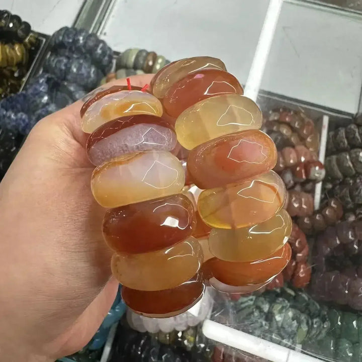 Big Cuff Bangle Crystal Bead Bracelets-Bracelets-Ali-Agate-19cm-Crystal Destiny