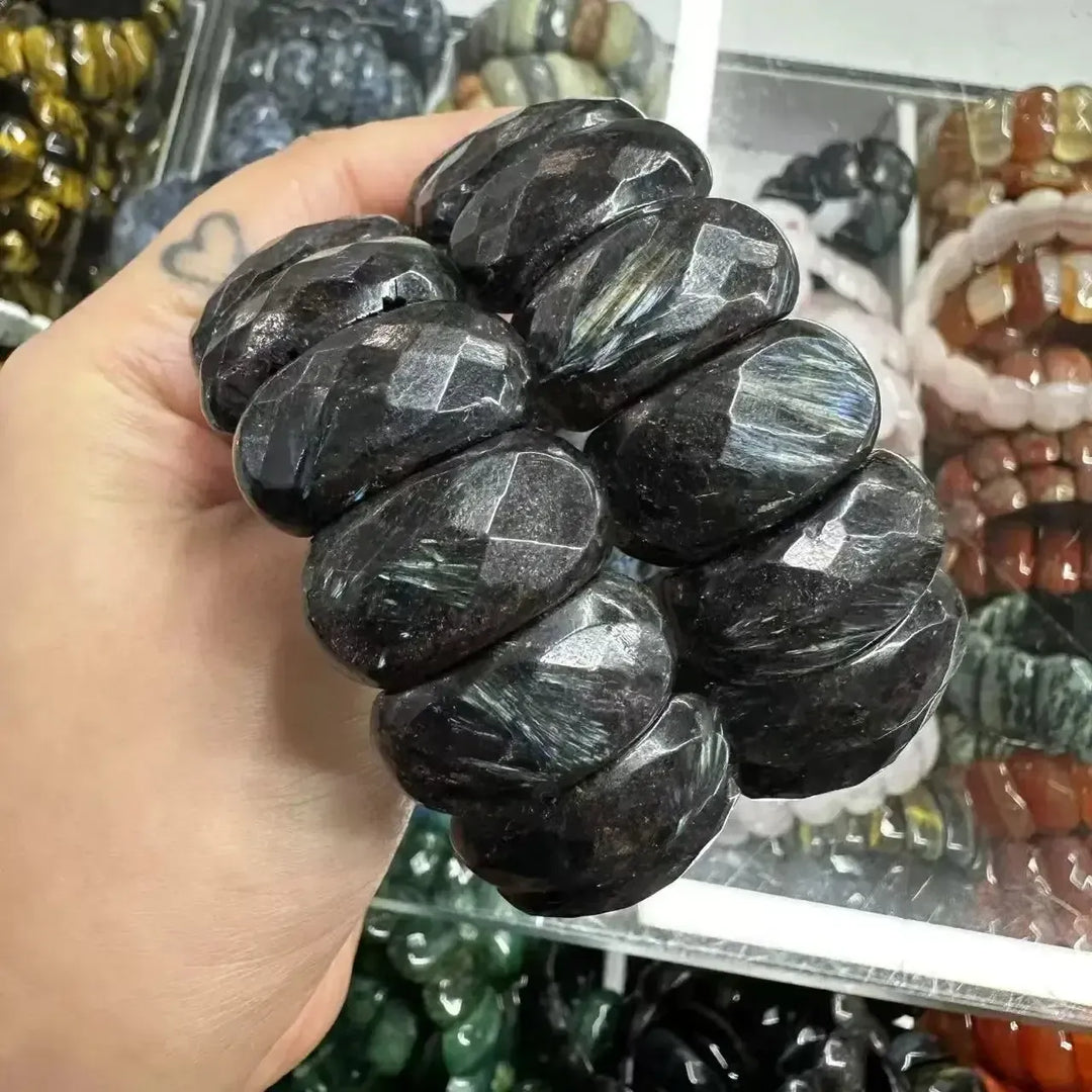 Big Cuff Bangle Crystal Bead Bracelets-Bracelets-Ali-Astrophylite-19cm-Crystal Destiny