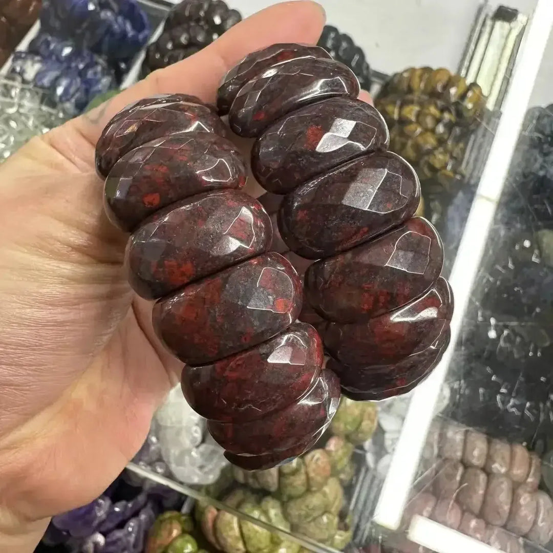 Big Cuff Bangle Crystal Bead Bracelets-Bracelets-Ali-Brecciated Jasper-19cm-Crystal Destiny