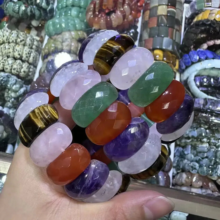 Big Cuff Bangle Crystal Bead Bracelets-Bracelets-Ali-Mix Crystals-19cm-Crystal Destiny