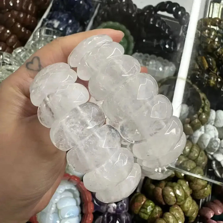 Big Cuff Bangle Crystal Bead Bracelets-Bracelets-Ali-Quartz-19cm-Crystal Destiny