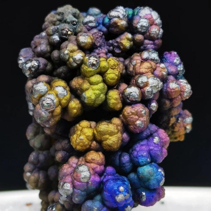 Iridescent Biotite Raw Crystal Specimen with metallic, bubbling layers of purple, gold, and blue.