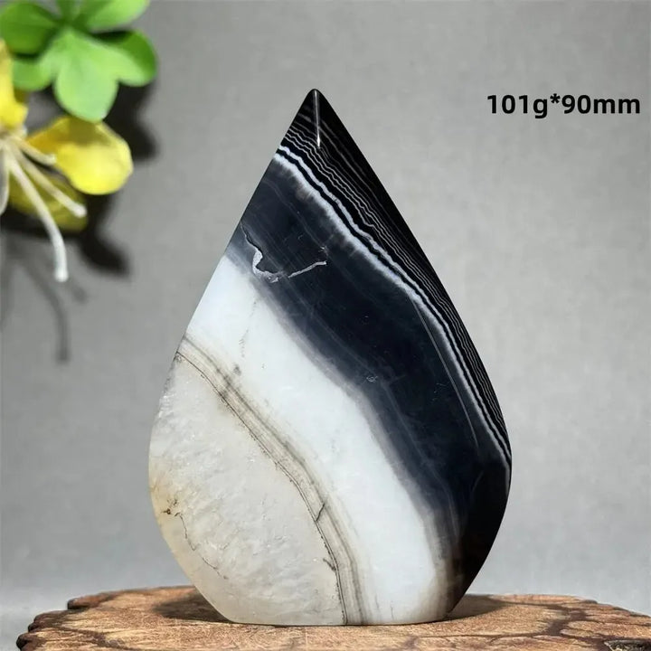 Black Agate Freeform Flame-Freeforms-Ali-Black Agate-E20 101g 90mm-Crystal Destiny