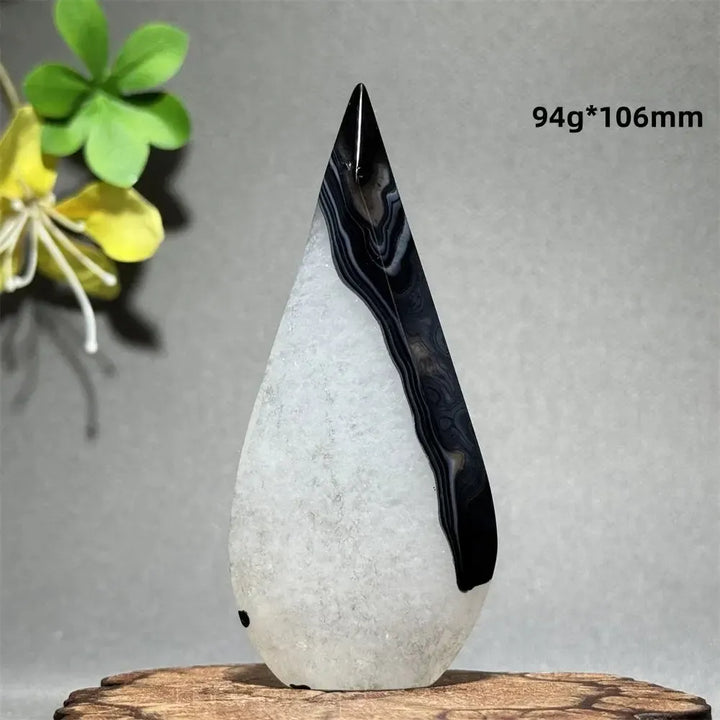 Black Agate Freeform Flame-Freeforms-Ali-Black Agate-E33 94g 106mm-Crystal Destiny