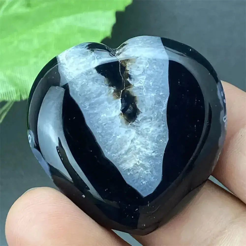 Black Agate Geode Heart Natural Crystal-Hearts-Ali-Black Agate-25 41g-Crystal Destiny