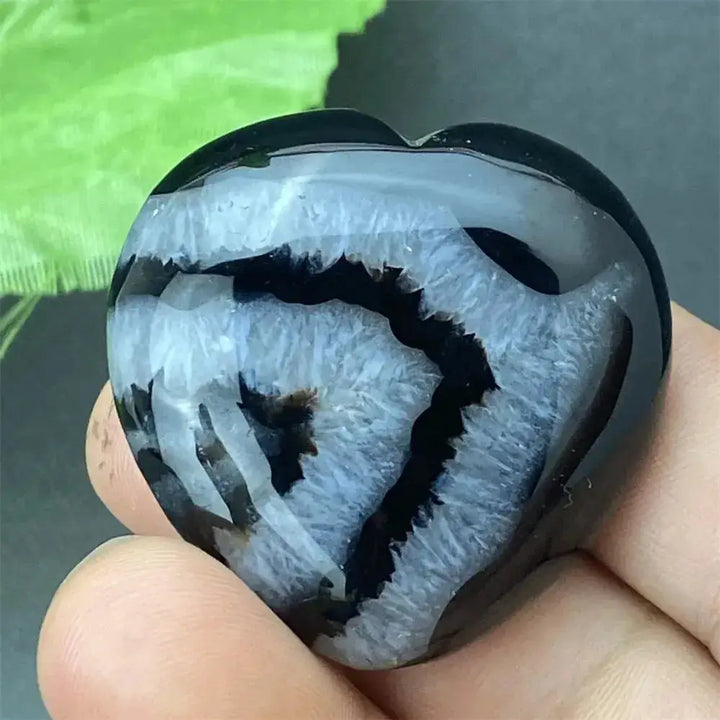 Black Agate Geode Heart Natural Crystal-Hearts-Ali-Black Agate-1 32g-Crystal Destiny